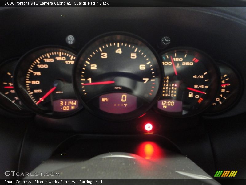 Guards Red / Black 2000 Porsche 911 Carrera Cabriolet