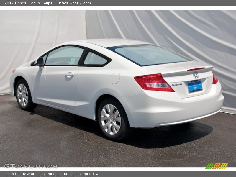 Taffeta White / Stone 2012 Honda Civic LX Coupe