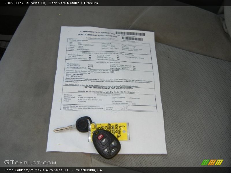 Dark Slate Metallic / Titanium 2009 Buick LaCrosse CX