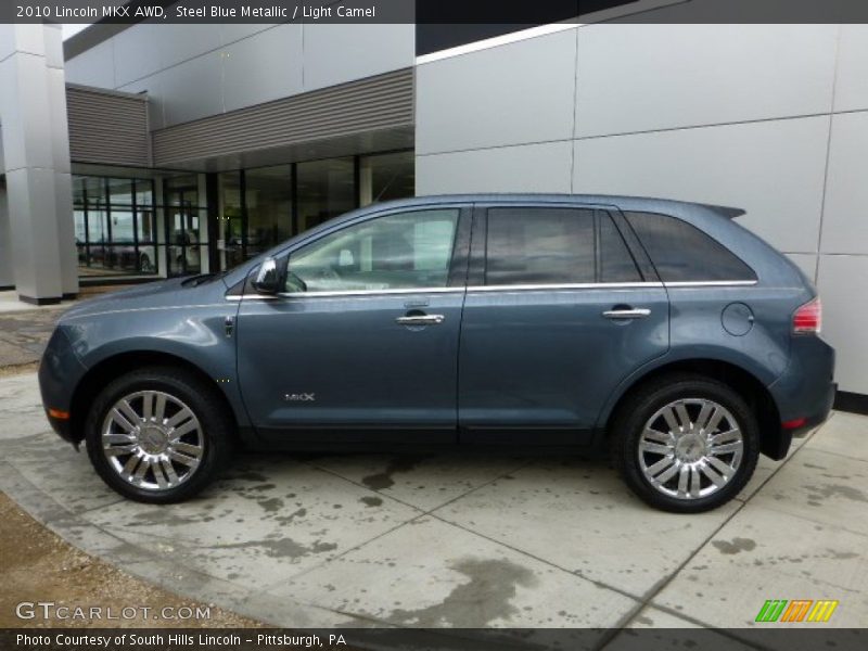 Steel Blue Metallic / Light Camel 2010 Lincoln MKX AWD