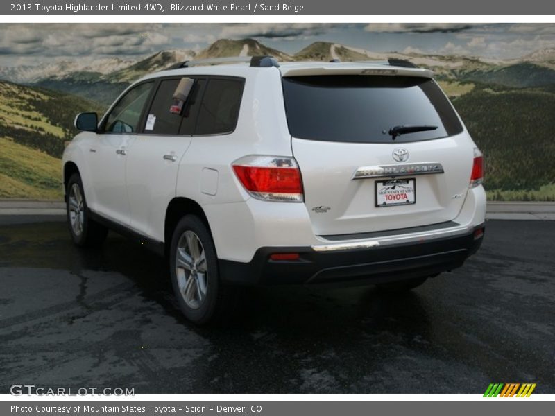 Blizzard White Pearl / Sand Beige 2013 Toyota Highlander Limited 4WD