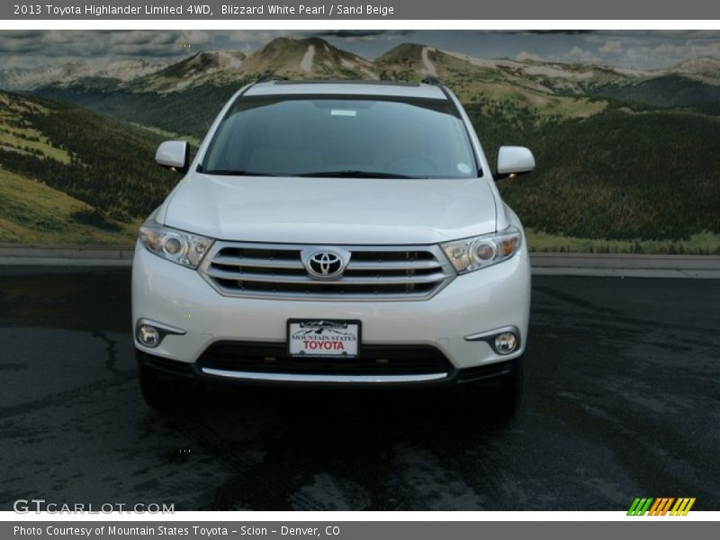 Blizzard White Pearl / Sand Beige 2013 Toyota Highlander Limited 4WD