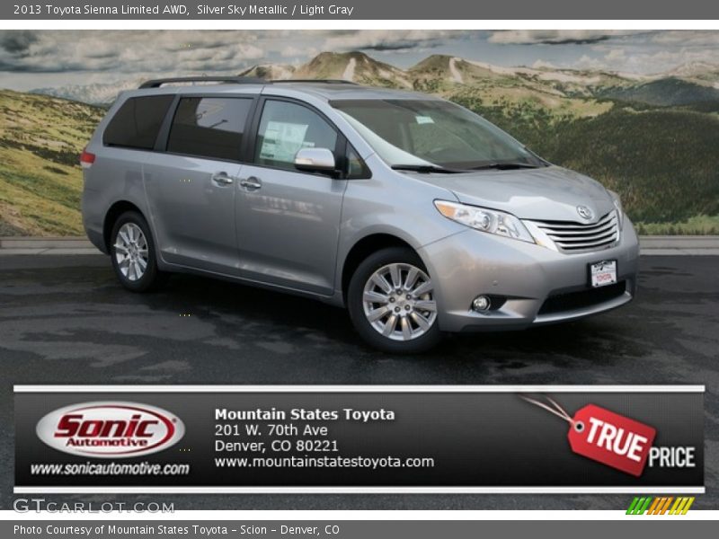 Silver Sky Metallic / Light Gray 2013 Toyota Sienna Limited AWD