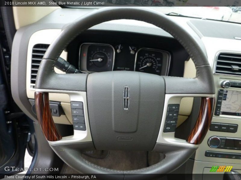 Steel Blue Metallic / Light Camel 2010 Lincoln MKX AWD