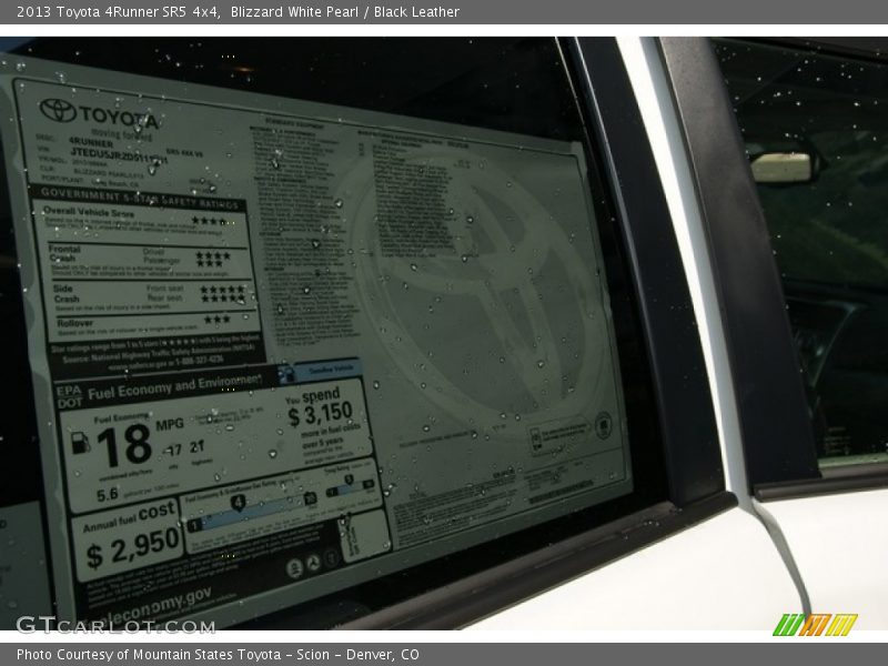 Blizzard White Pearl / Black Leather 2013 Toyota 4Runner SR5 4x4
