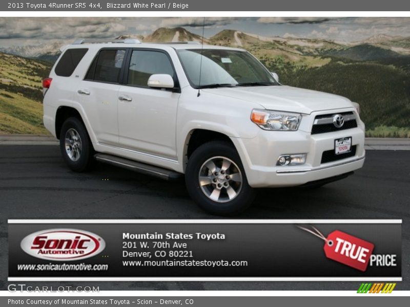 Blizzard White Pearl / Beige 2013 Toyota 4Runner SR5 4x4