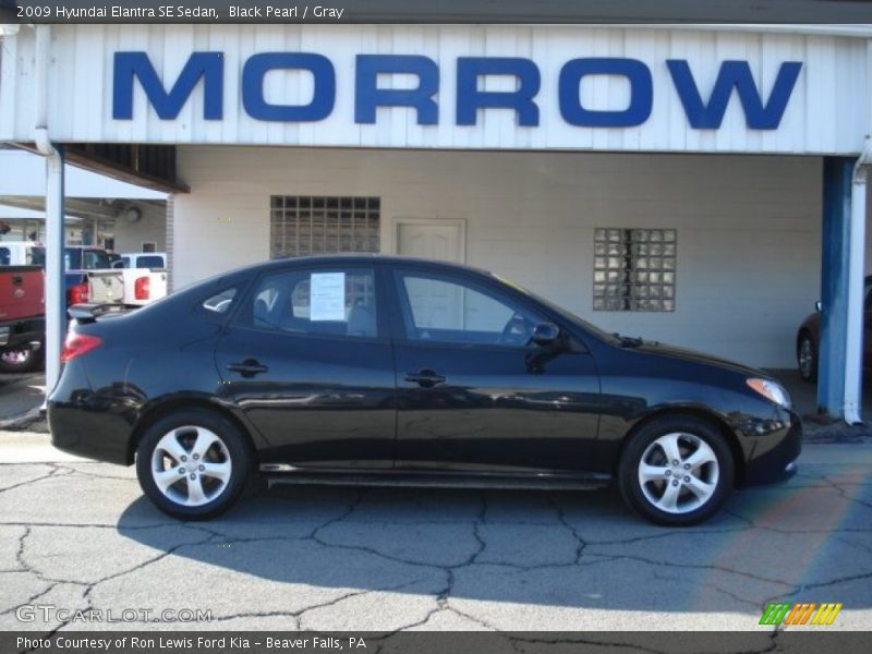 Black Pearl / Gray 2009 Hyundai Elantra SE Sedan