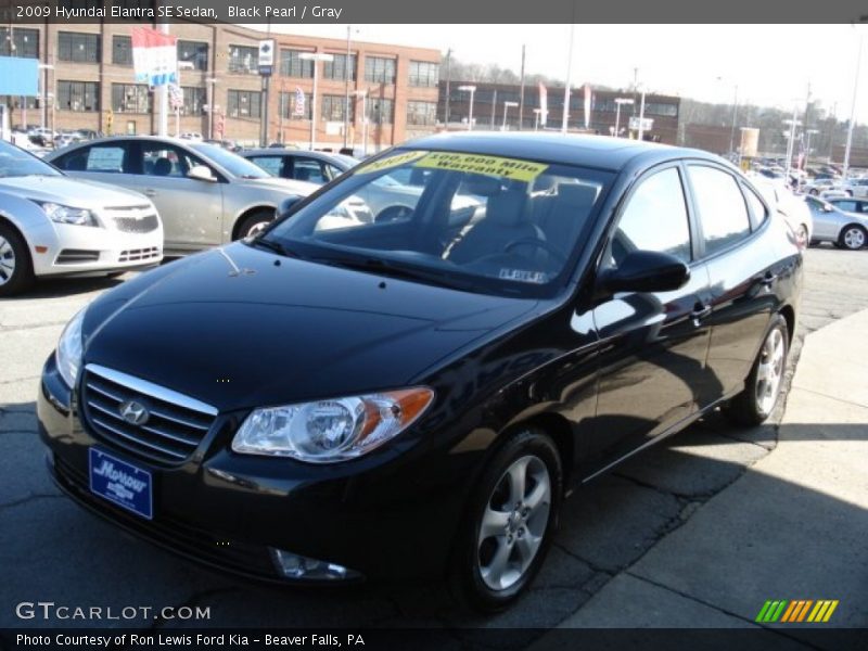 Black Pearl / Gray 2009 Hyundai Elantra SE Sedan