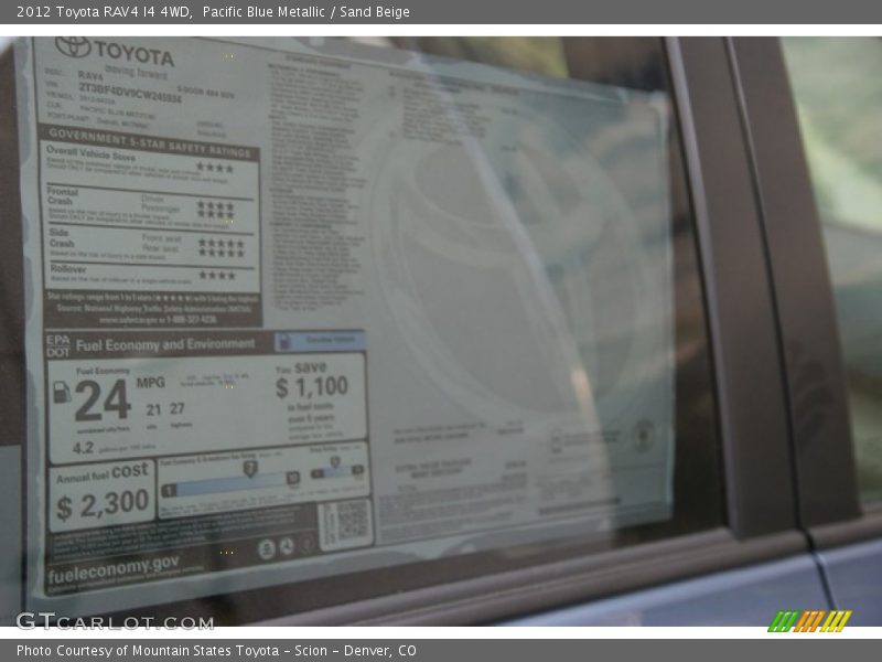Pacific Blue Metallic / Sand Beige 2012 Toyota RAV4 I4 4WD