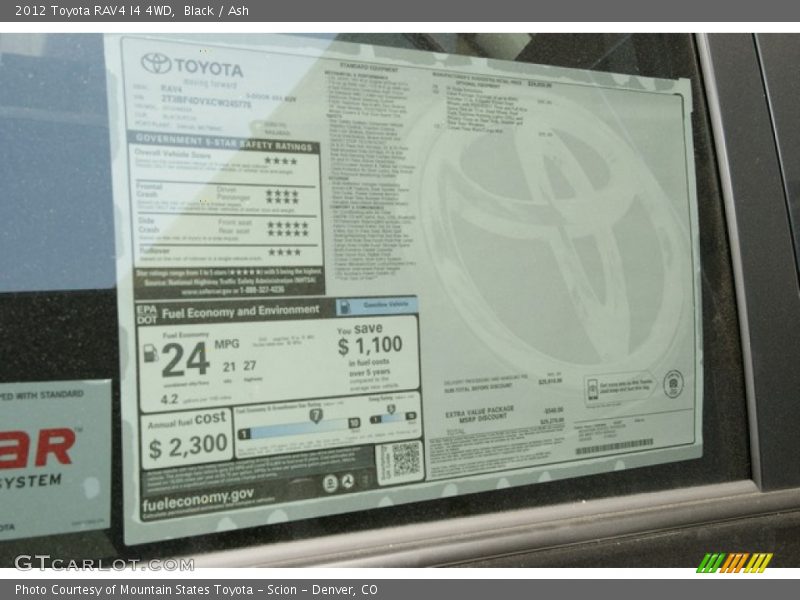 Black / Ash 2012 Toyota RAV4 I4 4WD