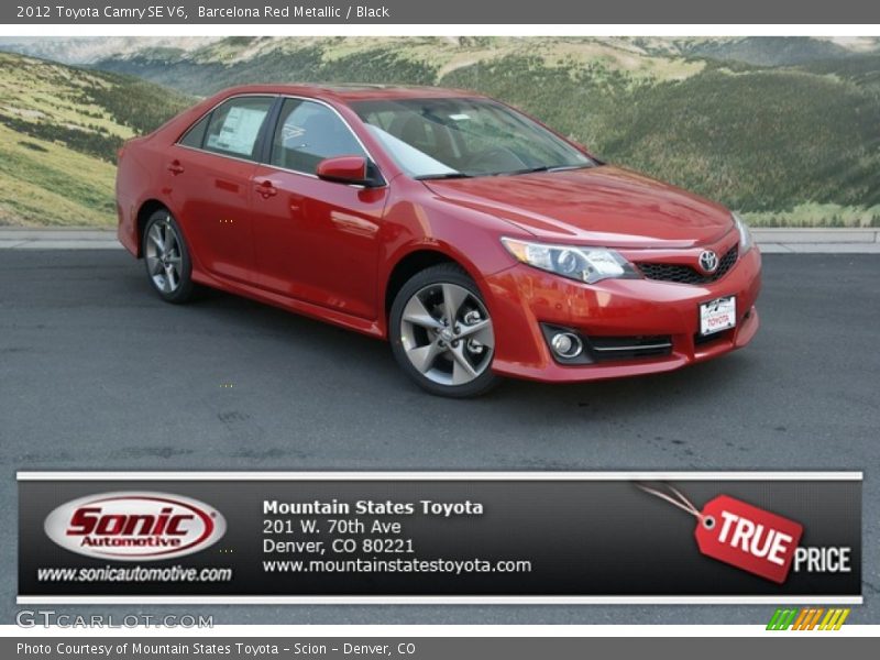 Barcelona Red Metallic / Black 2012 Toyota Camry SE V6