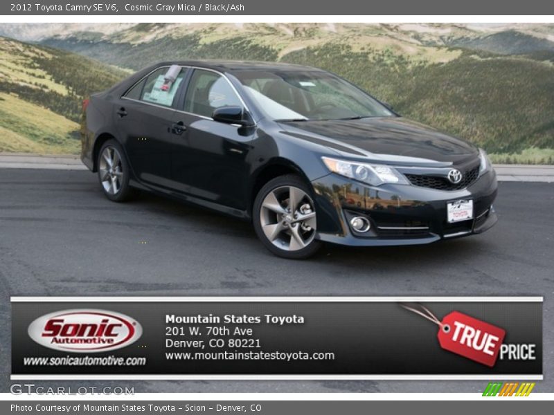 Cosmic Gray Mica / Black/Ash 2012 Toyota Camry SE V6