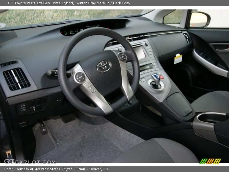 Winter Gray Metallic / Dark Gray 2012 Toyota Prius 3rd Gen Three Hybrid