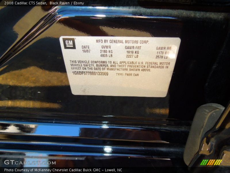Black Raven / Ebony 2008 Cadillac CTS Sedan