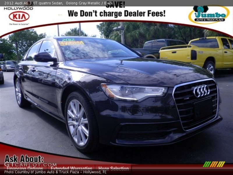 Oolong Gray Metallic / Black 2012 Audi A6 3.0T quattro Sedan