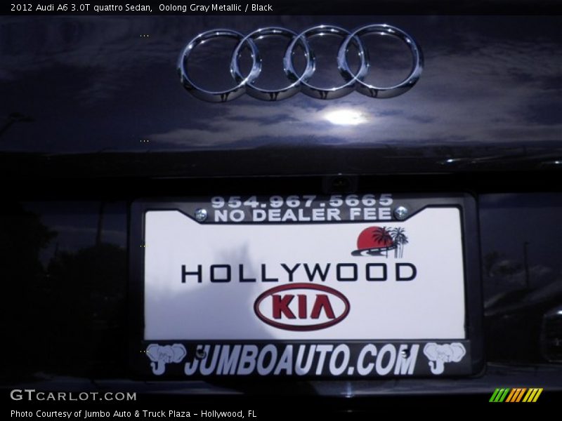 Oolong Gray Metallic / Black 2012 Audi A6 3.0T quattro Sedan