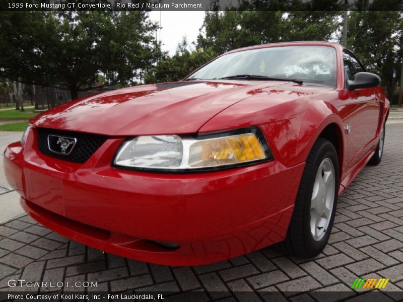 Rio Red / Medium Parchment 1999 Ford Mustang GT Convertible