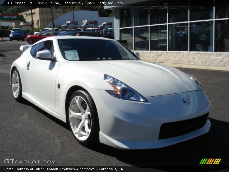 Pearl White / NISMO Black/Red Cloth 2010 Nissan 370Z NISMO Coupe