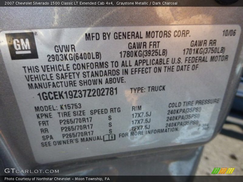 Graystone Metallic / Dark Charcoal 2007 Chevrolet Silverado 1500 Classic LT Extended Cab 4x4