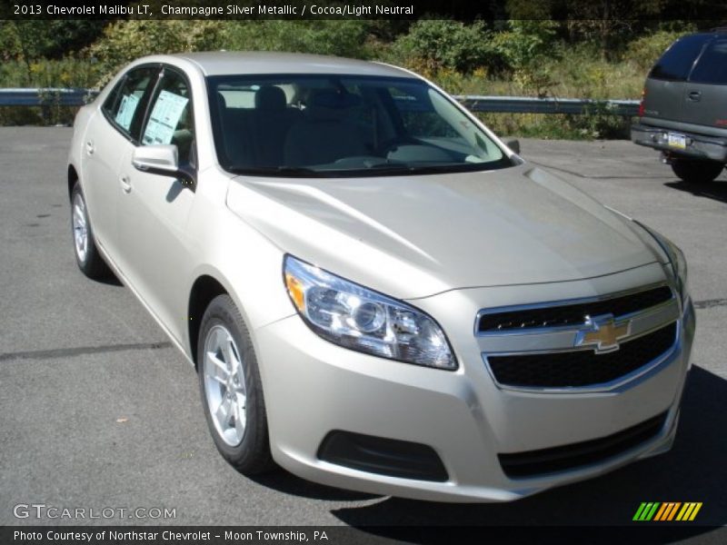 Champagne Silver Metallic / Cocoa/Light Neutral 2013 Chevrolet Malibu LT