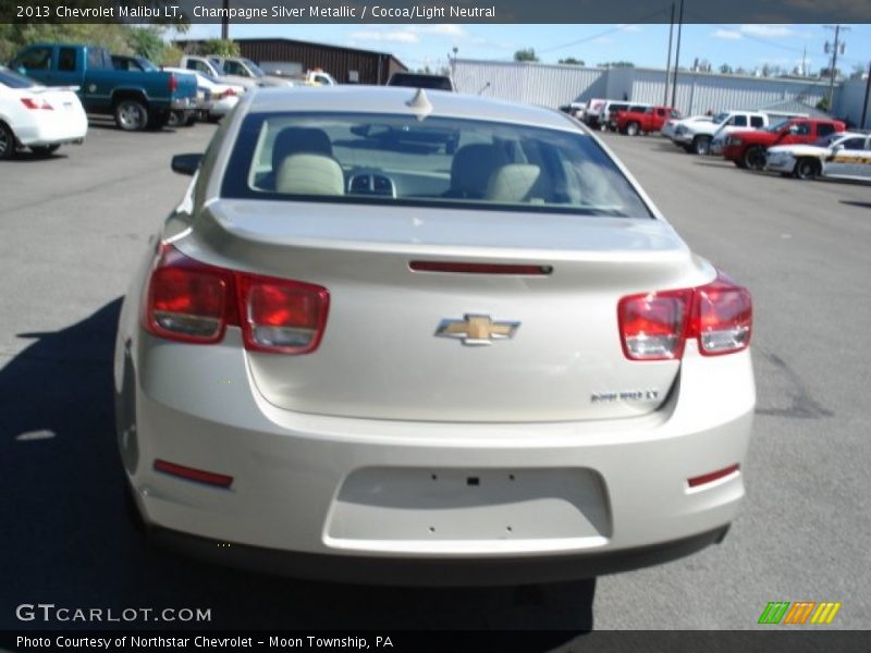 Champagne Silver Metallic / Cocoa/Light Neutral 2013 Chevrolet Malibu LT