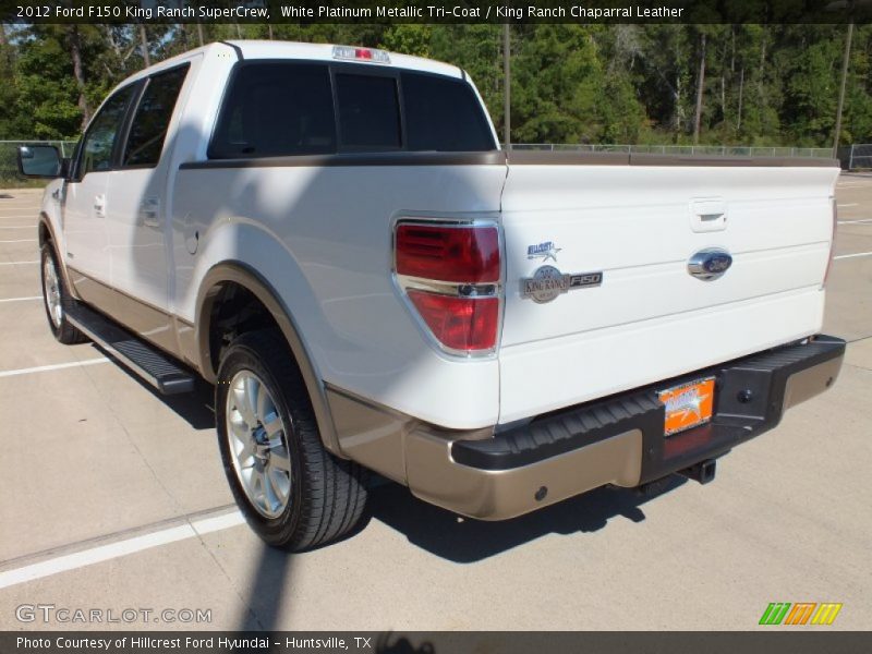 White Platinum Metallic Tri-Coat / King Ranch Chaparral Leather 2012 Ford F150 King Ranch SuperCrew