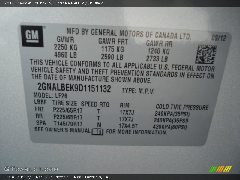 Silver Ice Metallic / Jet Black 2013 Chevrolet Equinox LS