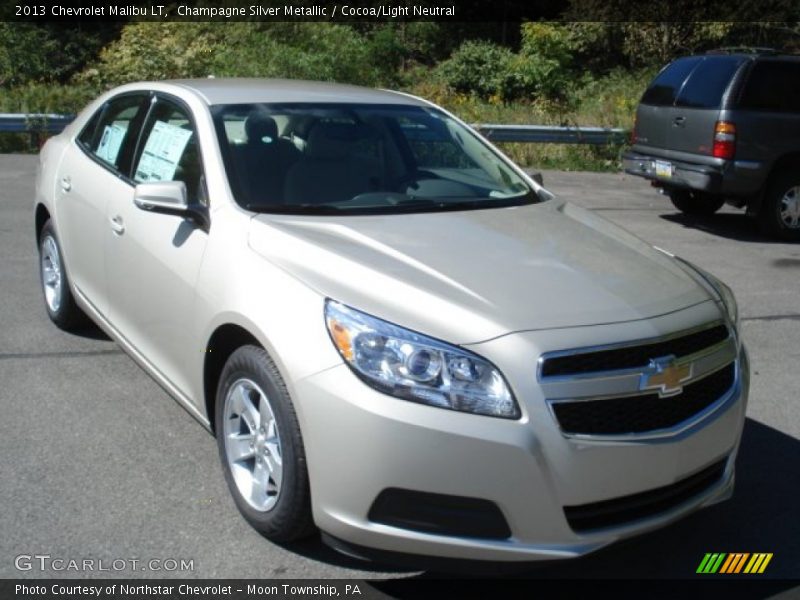 Champagne Silver Metallic / Cocoa/Light Neutral 2013 Chevrolet Malibu LT