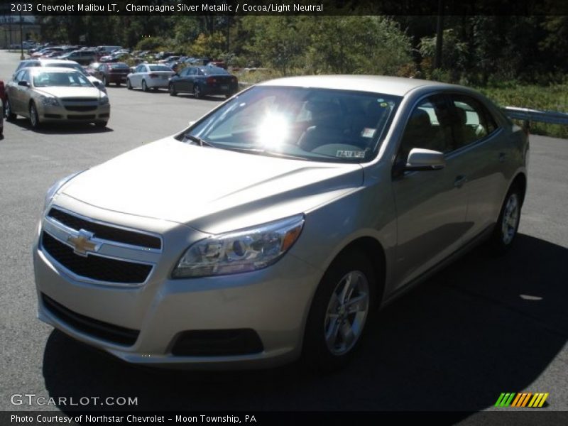 Champagne Silver Metallic / Cocoa/Light Neutral 2013 Chevrolet Malibu LT