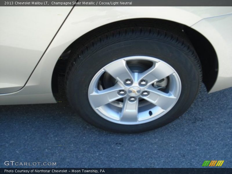 Champagne Silver Metallic / Cocoa/Light Neutral 2013 Chevrolet Malibu LT
