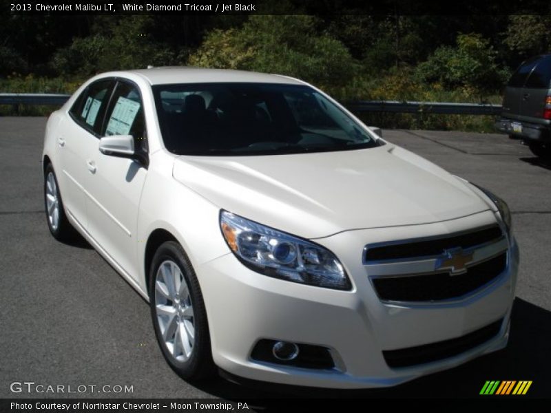 White Diamond Tricoat / Jet Black 2013 Chevrolet Malibu LT