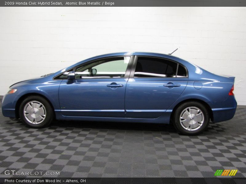 Atomic Blue Metallic / Beige 2009 Honda Civic Hybrid Sedan