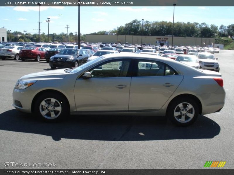 Champagne Silver Metallic / Cocoa/Light Neutral 2013 Chevrolet Malibu LT