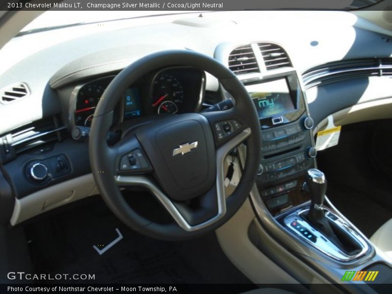 Champagne Silver Metallic / Cocoa/Light Neutral 2013 Chevrolet Malibu LT