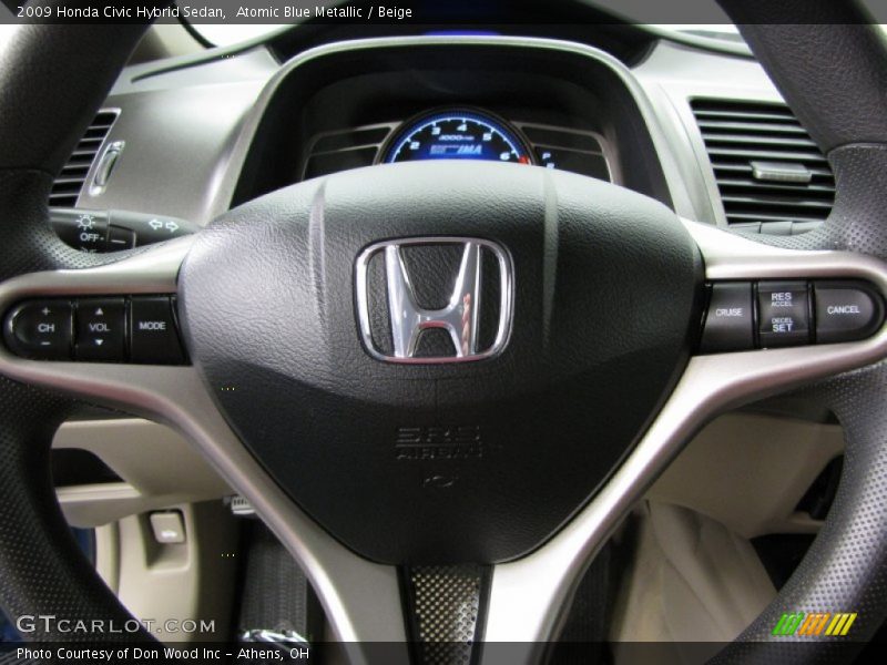 Atomic Blue Metallic / Beige 2009 Honda Civic Hybrid Sedan