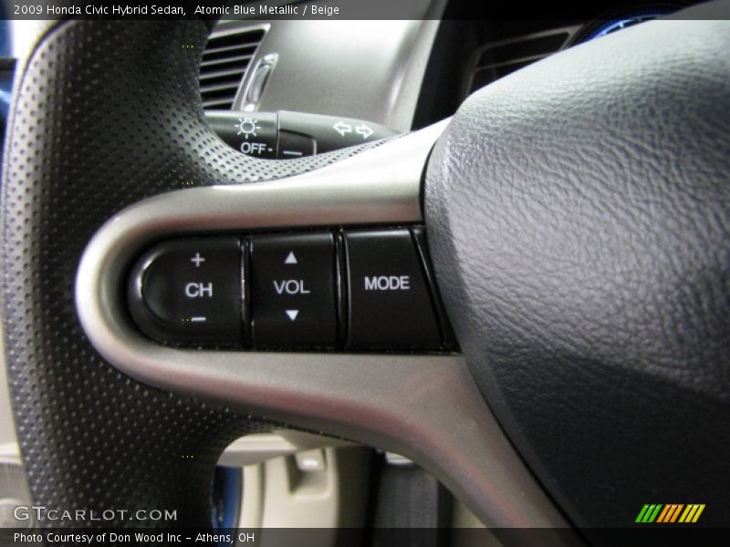 Atomic Blue Metallic / Beige 2009 Honda Civic Hybrid Sedan
