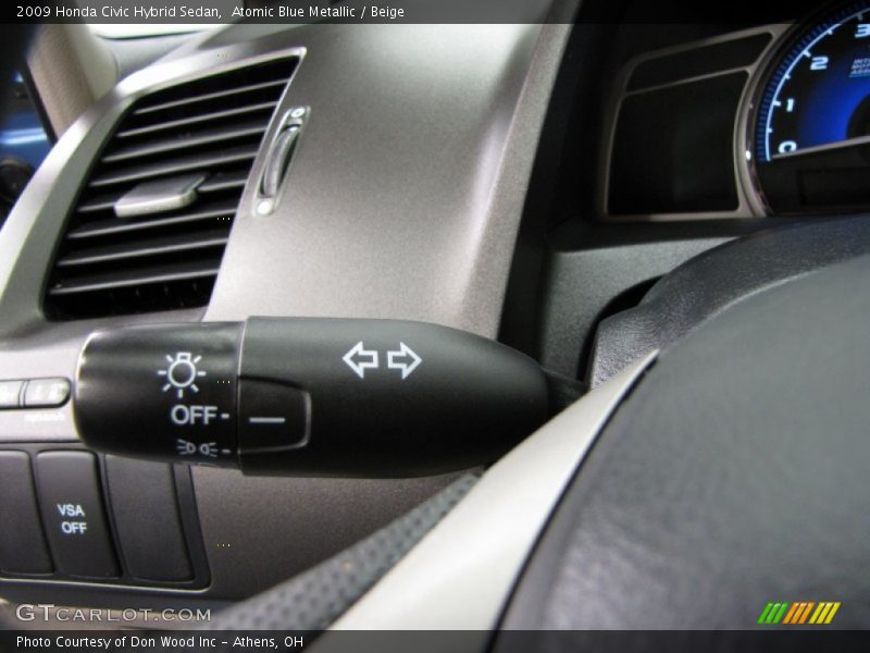 Atomic Blue Metallic / Beige 2009 Honda Civic Hybrid Sedan