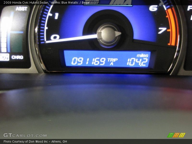 Atomic Blue Metallic / Beige 2009 Honda Civic Hybrid Sedan