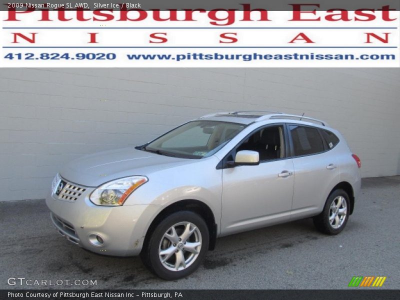 Silver Ice / Black 2009 Nissan Rogue SL AWD