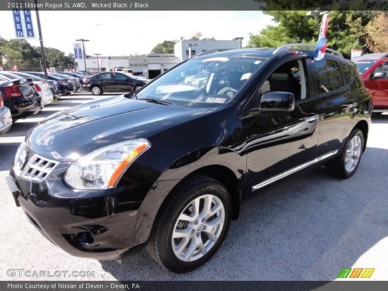 Wicked Black / Black 2011 Nissan Rogue SL AWD