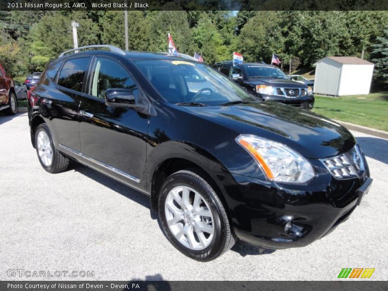 Wicked Black / Black 2011 Nissan Rogue SL AWD