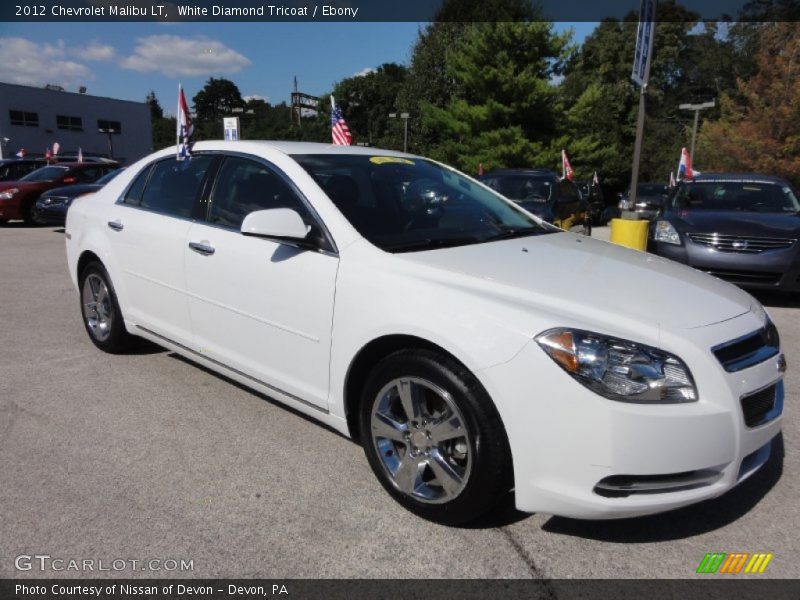 White Diamond Tricoat / Ebony 2012 Chevrolet Malibu LT
