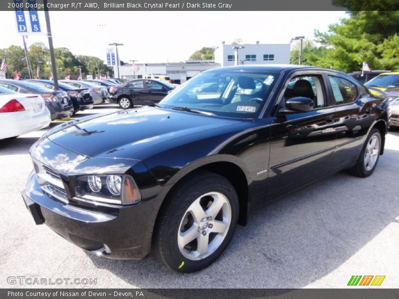 Brilliant Black Crystal Pearl / Dark Slate Gray 2008 Dodge Charger R/T AWD