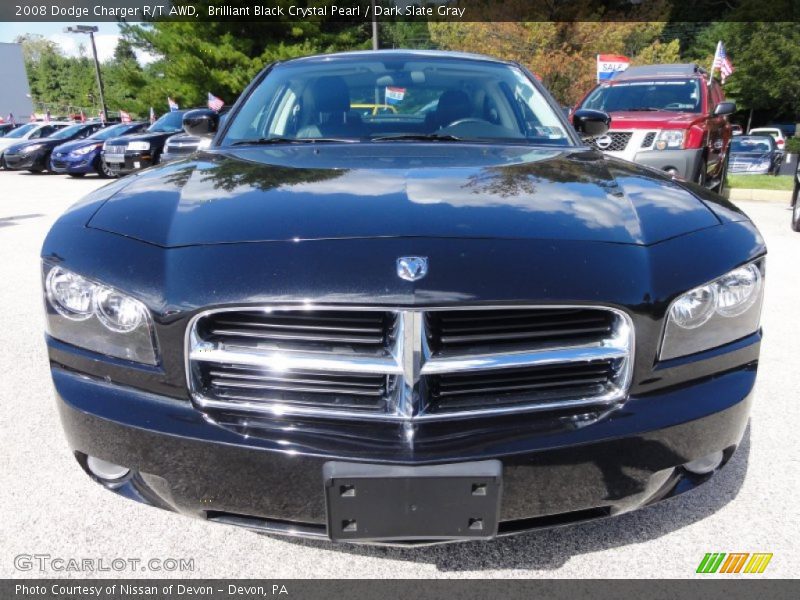 Brilliant Black Crystal Pearl / Dark Slate Gray 2008 Dodge Charger R/T AWD