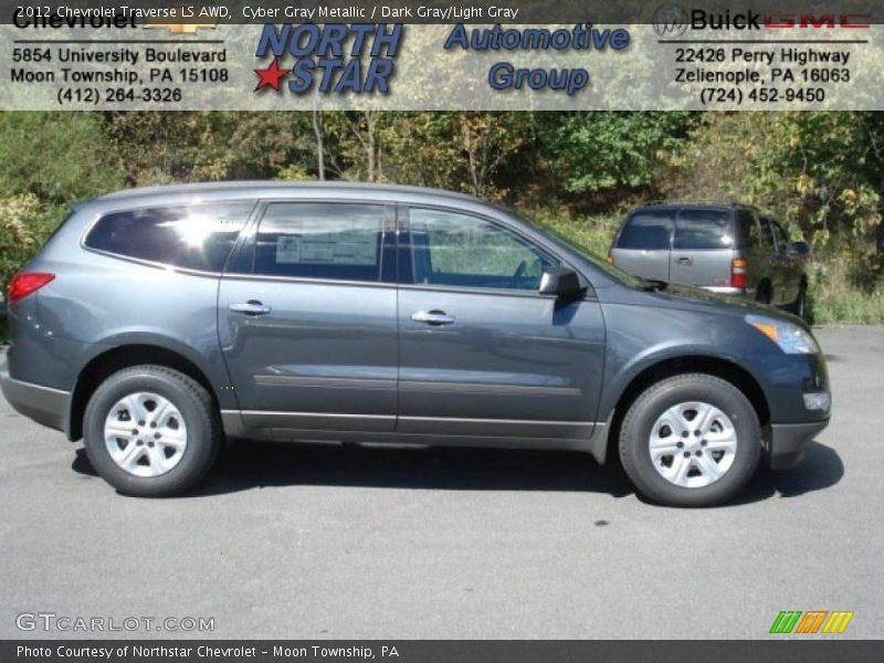 Cyber Gray Metallic / Dark Gray/Light Gray 2012 Chevrolet Traverse LS AWD