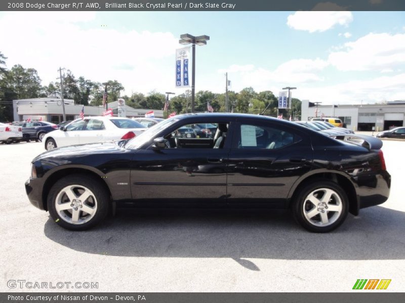 Brilliant Black Crystal Pearl / Dark Slate Gray 2008 Dodge Charger R/T AWD