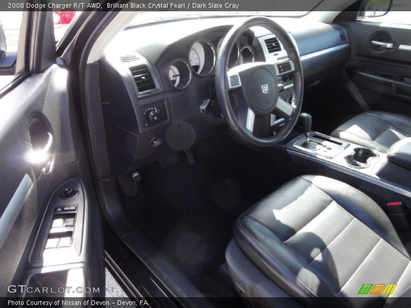 Brilliant Black Crystal Pearl / Dark Slate Gray 2008 Dodge Charger R/T AWD