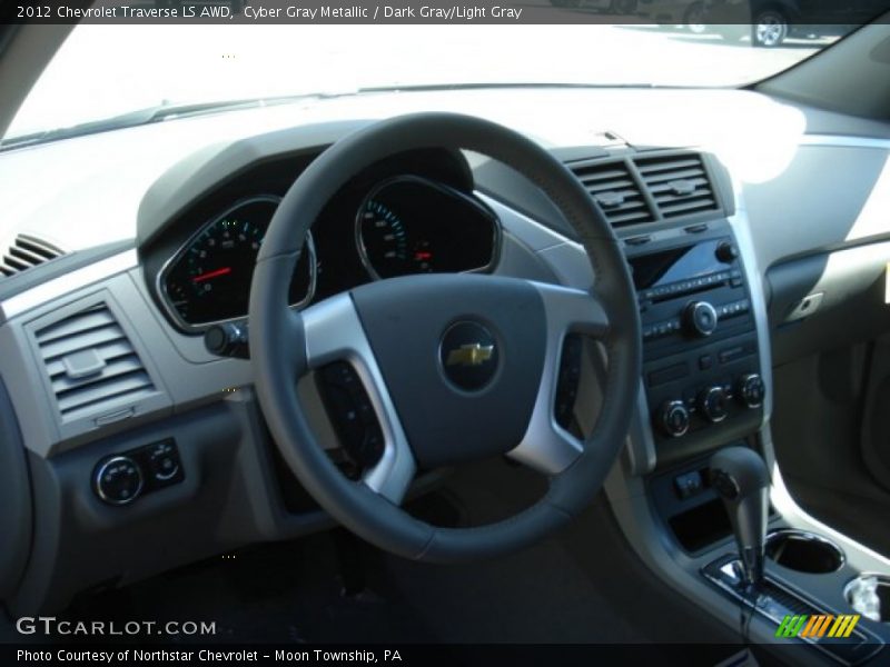 Cyber Gray Metallic / Dark Gray/Light Gray 2012 Chevrolet Traverse LS AWD