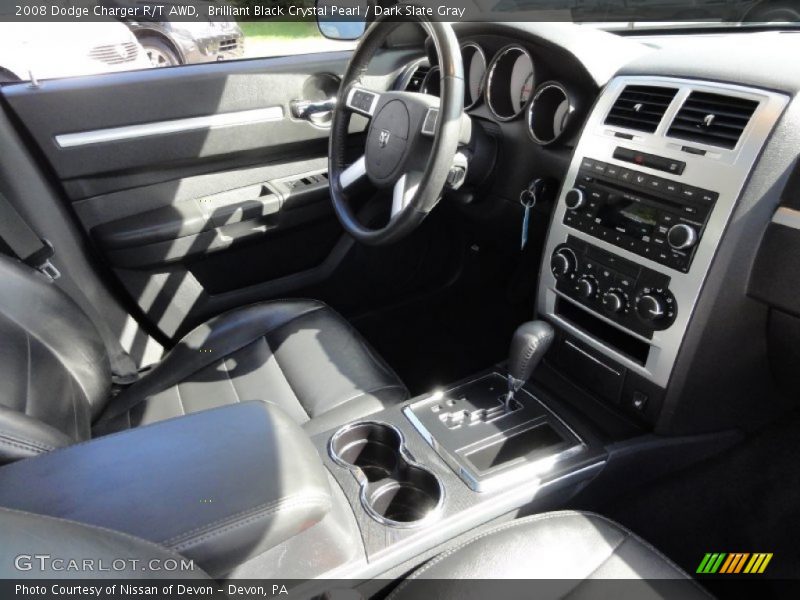 Brilliant Black Crystal Pearl / Dark Slate Gray 2008 Dodge Charger R/T AWD