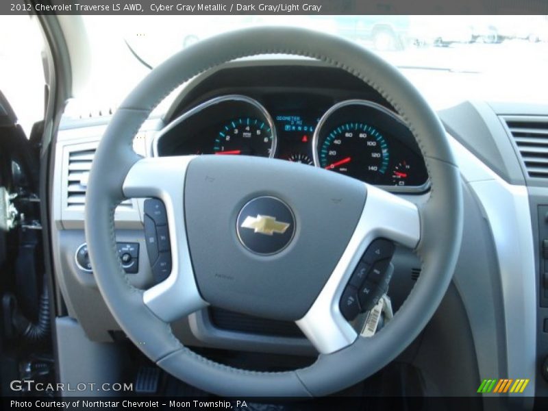 Cyber Gray Metallic / Dark Gray/Light Gray 2012 Chevrolet Traverse LS AWD